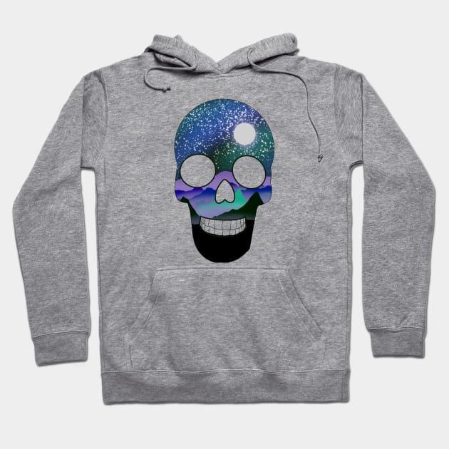 Skull nightscape Hoodie by Theartiologist